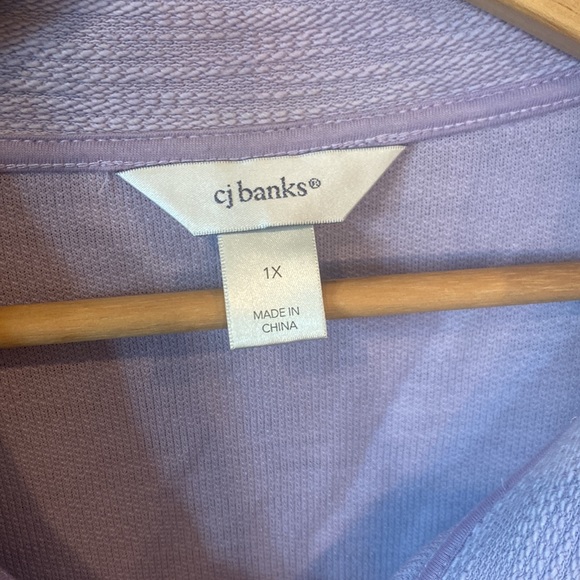 Cj Banks Lavender Light Purple Zip Up Lightweight Jacket 1X - Picture 2 of 7